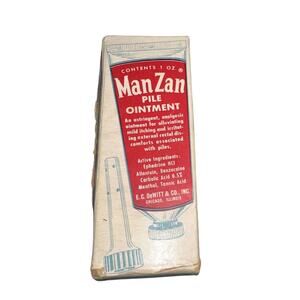 Vintage ManZan Pile Ointment E.C.‎ DeWITT & CO Chicago Illinois film prop